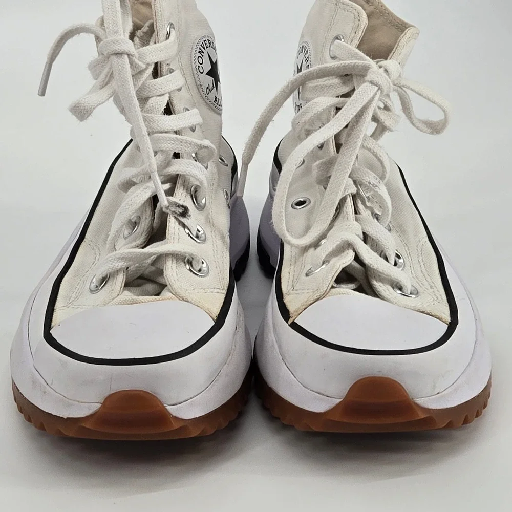 Converse Run Star Hike High Top White Chunky Platform Sneakers Womens 4.5 Mens 3